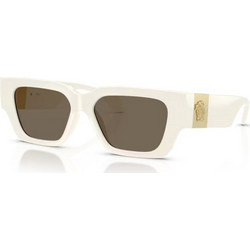 Versace VE4497U 314/7353 Γυναικεία Γυαλιά Ηλίου Τετράγωνα Κοκάλινα Λευκά με Μαύρο Φακό