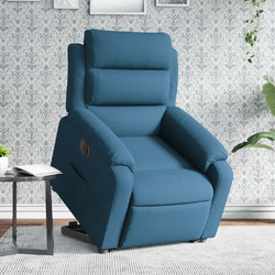 vidaXL Πολυθρόνα Relax με Υποπόδιο Ανακλινόμενη Βελούδινη Μπλε 3205124