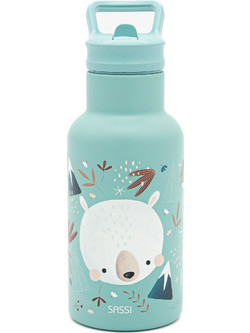 Sassi Munchy The Bear Παιδικό Παγούρι Ανοξείδωτο με Καλαμάκι Γαλάζιο 350ml