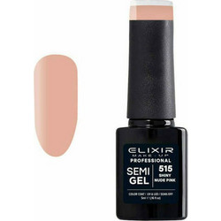 Elixir Semi Gel 515 Pastel Shiny Nude Pink Ημιμόνιμο Βερνίκι Νυχιών 5ml