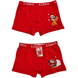 Uomo Ανδρικά Μποξεράκια Σετ 2Pack Κόκκινα 5210-1