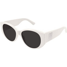 Balenciaga BB0455S Γυναικεία Γυαλιά Ηλίου Στρογγυλά Κοκάλινα Λευκά με Μαύρο Φακό