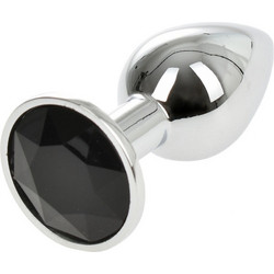 Kinksters Metal Πρωκτική Σφήνα Diamond Plug 7cm Ασημί Μαύρη
