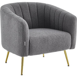 PoliHome Πολυθρόνα Βελούδινη Γκρι Ashvane 162893759