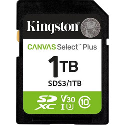 Kingston Canvas Select Plus Gen 3 SDXC 1TB Class 10 U3 V30 UHS-I 150MB/s