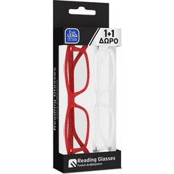 EyeLead Γυαλιά Πρεσβυωπίας +2.50 Κοκάλινα Κόκκινα Άσπρα 1+1 Δώρο