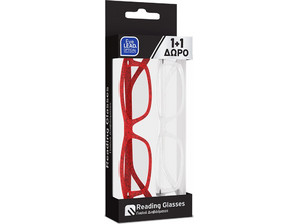 EyeLead Γυαλιά Πρεσβυωπίας +2.50 Κοκάλινα Κόκκινα Άσπρα 1+1 Δώρο