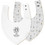 Interbaby Fox Σετ Σαλιάρες Μπαντάνα Υφασμάτινες με Κουμπί Λευκή Γκρι 2τμχ