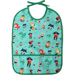 Kiokids Tales Αδιάβροχη Σαλιάρα Υφασμάτινη με Κορδόνι & Τσέπη 4m+ Τιρκουάζ
