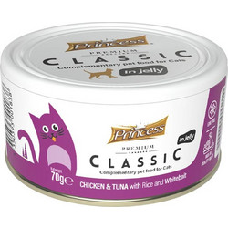 Princess Premium Classic with Chicken, Tuna, Rice & Whitebait in Jelly 70gr