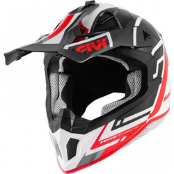 Givi H70.1 Logic Fiber-Glass Black White Red Κράνος Μηχανής Motocross 1250gr