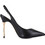 Carrano Γόβες Slingback Δερμάτινες με Τακούνι Στιλέτο Μαύρες 151285-MET02