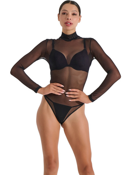 Milena By Paris Sexy Κορμάκι String See Through Μαύρο 2511