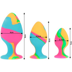 Intense Silicone Σετ Πρωκτικές Σφήνες 3τμχ D-234364