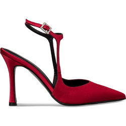 Envie Shoes Γόβες Slingback Δερμάτινες με Λεπτό Ψηλό Τακούνι Κόκκινες E02-22101-90