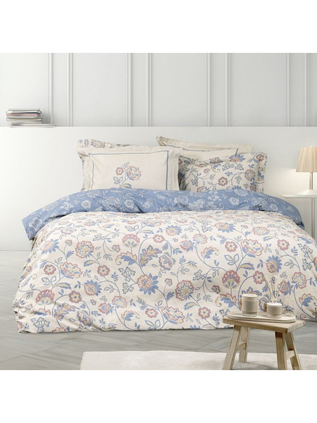 Nima Σετ Σεντόνια King Size Βαμβακερά 270x280 Nivia Beige Blue