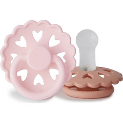 Frigg Fairytale Πιπίλες Σιλικόνης 6-18m White Lilac Pretty in Peach 2τμχ