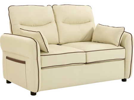 HOMCOM Διθέσιος Καναπές από Δερματίνη Μπεζ 136x81x90cm 83B-534V02BG