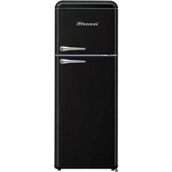 Bronxi BX-1510 Retro Δίπορτο Ψυγείο 160lt Υ147xΠ55xΒ58.5cm Μαύρο