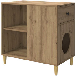 vidaXL Ξύλινo Σπιτάκι Γάτας 72x42.5x70cm Εκρού 8000688
