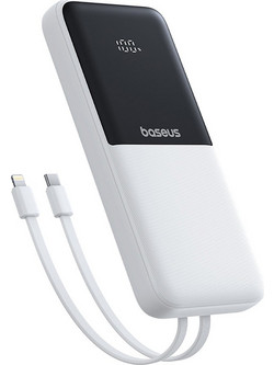 Baseus Lipow Power Bank 10000mAh 22.5W με Θύρα USB-A & Θύρα USB-C White