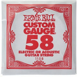 Ernie Ball 1158 Σετ 6 Χορδές Ακουστικής / Ηλεκτρικής Κιθάρας Nickel Plated Steel 58"