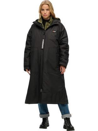 Superdry Robe Γυναικείο Μπουφάν Χειμωνιάτικο Softshell Μακρύ Μαύρο W5016274A-16A