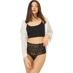 Cottonhill Γυναικείο Sexy String με Δαντέλα Μαύρο 6019