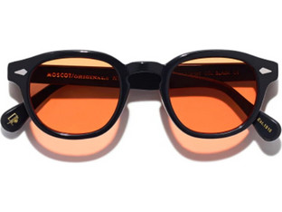 Moscot Lemtosh Ανδρικά Γυαλιά Ηλίου Τετράγωνα Κοκάλινα Μαύρα με Πορτοκαλί Φακό