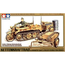 Tamiya Kettenkraftrad Infantry Cart & Goliath Demolition Vehicle Συναρμολογούμενο Πλαστικό Μοντέλο Φορτηγού 1:48
