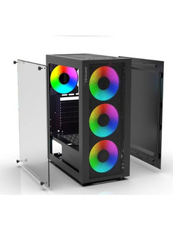 Inca EMG-15XN Midi Tower Κουτί Υπολογιστή RGB με Πλαϊνό Παράθυρο