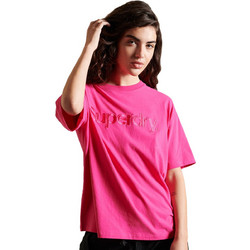 Superdry Core Logo Γυναικείο Αθλητικό T-Shirt Φούξια W1010679A-MME