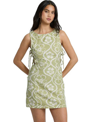 Billabong Mini Καλοκαιρινό Καθημερινό Φόρεμα Floral Πράσινο Mint 24B131605-CAC