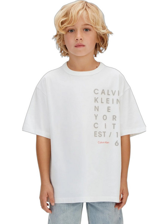 Calvin Klein Παιδικό T-Shirt Κοντομάνικο Λευκό LVCKSJA02B-YAF