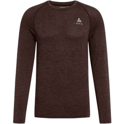 Odlo The Essentials Seamless Long Sleeve Running Ανδρικό Αθλητικό T-Shirt Καφέ 313932