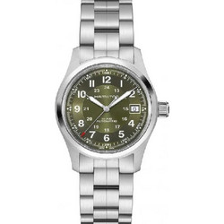 Hamilton Khaki Field Ανδρικό Ρολόι Αυτόματο με Ασημί Μεταλλικό Μπρασελέ H70455160