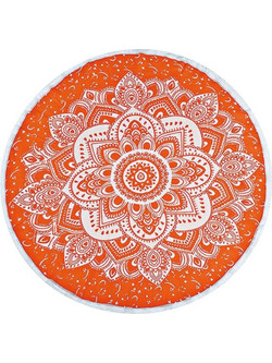 Mandala Στρογγυλή Πετσέτα Θαλάσσης Πορτοκαλί 180cm 817-70100