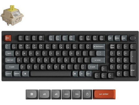 Keychron V5 Ultra 8K Ασύρματο Μηχανικό Gaming Πληκτρολόγιο με Keychron Silk POM Banana Διακόπτες RGB Black