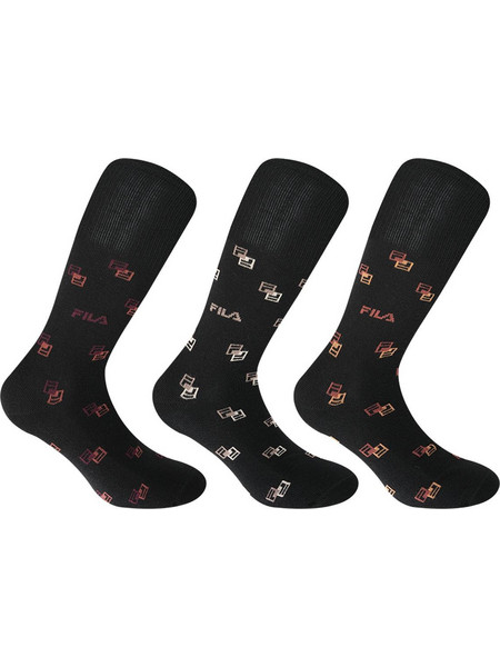 Fila Ανδρικές Κάλτσες Ψηλές με Σχέδια Μαύρες 3Pack F5362C-229