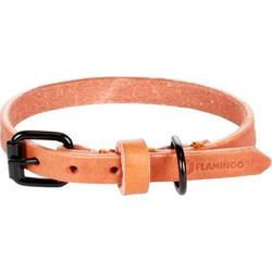 Karlie Flamingo Leano Δερμάτινο Κολάρο Σκύλου Καφέ 1x29-35cm