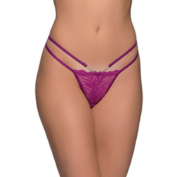 Milena By Paris Γυναικείο Sexy String με Δαντέλα Φούξια 7743