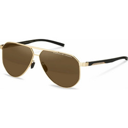 Porsche Design P8983 B Ανδρικά Γυαλιά Ηλίου Aviator Μεταλλικά Χρυσό Μαύρο με Καφέ Φακό