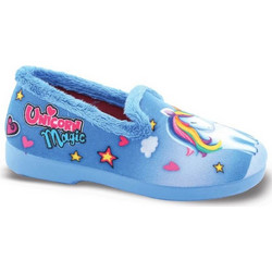 Smart Kids Unicorn Χειμερινές Παιδικές Παντόφλες για Κορίτσι με Γούνα Γαλάζιες SL30852