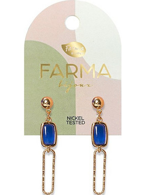 Farma Bijoux Γυναικεία Σκουλαρίκια Κρεμαστά από Ορείχαλκο με Swarovski BEPG25