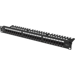 Lanberg PPU6-1124-B Patch Panel Keystone Rack 1U 19" 24 Θυρών Cat.6 Unshielded UTP