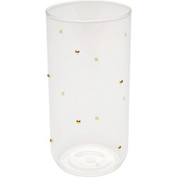 Kare Design Σετ Ποτήρι Νερού Γυάλινo Dots Glam Gold Διαφανές Χρυσό 300ml
