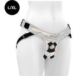 Mythology Fantasy Iridescent L/XL Harness Strap On Άσπρο