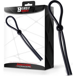 IntoYou Beast Rings Adjustable Lasso Silicone Cock Ring BR-136 Ρυθμιζόμενο Ελαστικό Δαχτυλίδι Πέους & Όρχεων Σιλικόνης Μαύρο