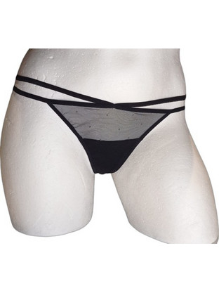 Minerva Γυναικείο Sexy String Μαύρο 81644-45