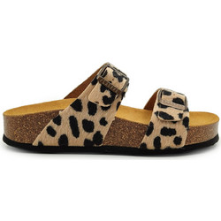 Plakton Γυναικεία Σανδάλια Suede Ανατομικά Μπεζ Μαύρα 345646